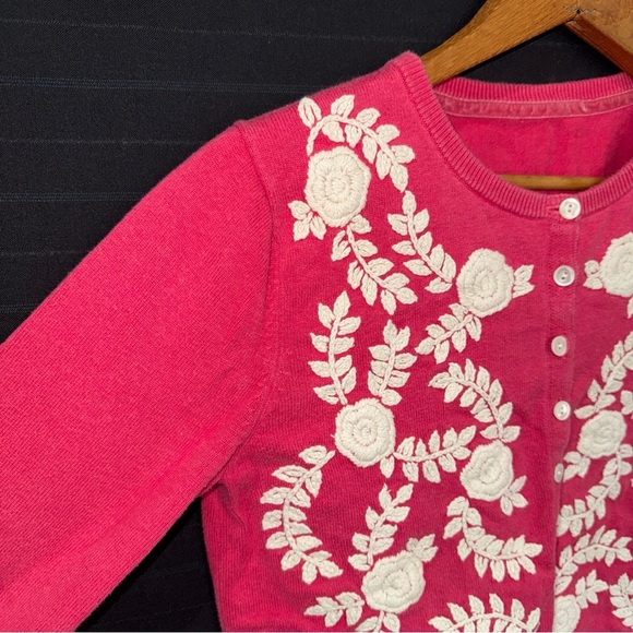 Sundance Sweater Womens Sz XS Pink Cardigan Embroidered Button Cotton Floral - Picture 5 of 9